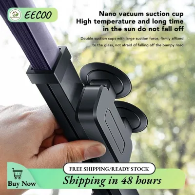 EECOO Focket Retractable Windshield Sun Shade Automatic Retractable Design Adjustable Size Sunshade Protector with Suction Cup Holder for Front Car Window