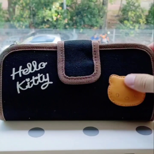 Sanrio Hello Kitty Ladies Women Girls Cosmetics Makeup Travel Organizer Bag Pencil Case HKBAG65A Black