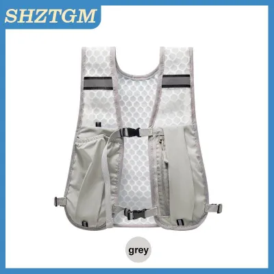 SHZTGM Running Vest With Multiple Pocket Lightweight Reflective Hydration Backpack Breathable Material Vest For Climbing Hiking Camping