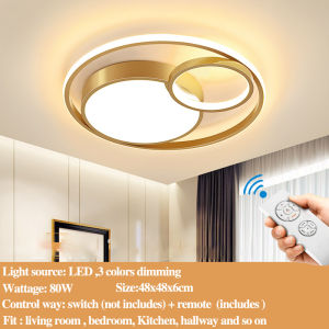 GOGEOUS Crystal ceiling lights modern design Super Bright tri color led ceiling light with remote lights for ceiling living room ceiling light center light for ceiling ceiling lamp for dining room bathroom bedroom kitchen