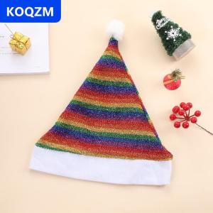 [COD] KOQZM Long Lanh Đầy Màu Sắc Giáng Sinh Mũ Cho Người Lớn Trẻ Em Sáng Bóng Bông Tuyết Cầu Vồng Santa Claus Hat Xmas Mũ Năm Mới Đảng Trang Trí Đạo Cụ