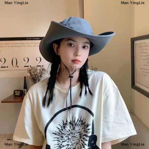 [COD] Man YingLie High Quality Sun Protection Bucket Hats Wide Brimmed Hats With Adjustable Drawstring Bucket Hats