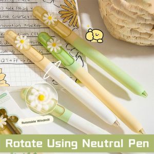 JURHOMIE 4PCS กังหันลมตกแต่งหมุนได้ ปากกาเจล หมุนโดยใช้ หมึกดำ0.5มม. ปากกาที่เป็นกลาง ดูดีมีสไตล์ การอบแห้งอย่างรวดเร็ว ปากกาลูกลื่น ของขวัญสำหรับเด็ก
