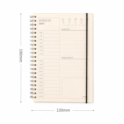SKY สมุดแพลนเนอร์รายวัน A5 สมุดวางแผน To Do List 50แผ่น ปกPP กันน้ำ กระดาษถนอมสายตา สันห่วงเหล็ก Daily Planner