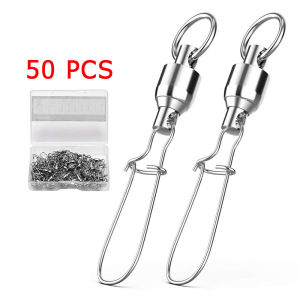 SANLIKE 50pcs High Strength Anticorrosion Fishing Ball Bearing Swivel Fishing Lure Connectors