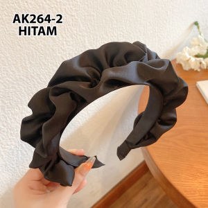 Bando Scrunchie Wanita Korea Motif Polos Bandana Kerut Ruffle Aksesoris Rambut Kekinian AK264 NOMIDE