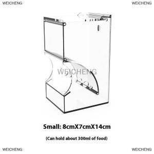 [COD] WEICHENG Pet Hamster Thỏ Sóc Thực Phẩm Dispenser Trung Chuyển Nhựa Rõ Ràng Tự Động Pet Trung Chuyển Cho Hamster Guinea Lợn Thực Phẩm Bát Container