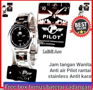 BISA BAYAR DITEMPAT [COD] ANTI AIR  Jam tangan wanita PILOT diameter 3cm rantai stainless