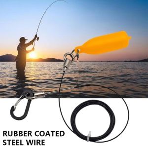 DSUOVT 1Pcs Rubber Coated Fish Lock Rope 2/3/4/6m Portable Fish Tethering Rope  PVC Float Steel Wire Fishing Accessories