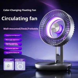 CANGI8 USB Rechargeable High-speed Turbos Air Conditioning Portable Size Compact Size Cooling Tools Desk Fan Floating 5 Speed Portable Air Conditioner Home Office