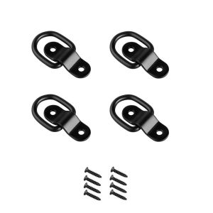 4Pcs/Set D Ring Tie Downs Lashing Ring & Staple Easy Installation Cargo Hook Trucks Boats