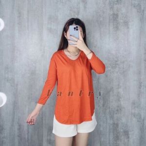 kaos panjang wanita dewasa lengan 7 8  terbaru import yg viral