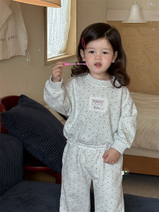 Baby spring clothing 2026 Korean-style childrens clothing baby set spring clothes childrens sweatshirt two-piece set spring edition