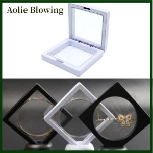 Aolie White Transparent Suspension Display Cases Jewelry Box Necklace Storage Holder