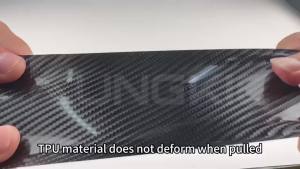 Cho Tesla mô hình y cây bách xù 2025 sợi Carbon TPU kết cấu phim hộp giữa b-trụ cột nhãn dán tay nắm cửa Nhãn Dán Phụ Kiện