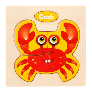 GU Puzzle Jigsaw Wooden Puzzle Jigsaw Kayu Anak Karakter Hewan dan Kendaraan Lucu Puzzle Wooden