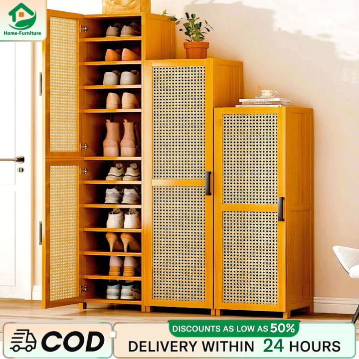 Bamboo Shoe Cabinet Small Size Thin Shoe Rack Outdoor Shoe Cabinet Storage  Home Economical Entry Lazada PH