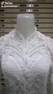 set kebaya akad nikah putih moderen
