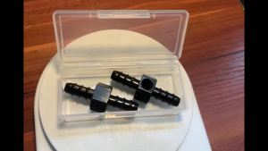 2Packs 1/8 NPT to 3/8 Barb Fuel Pressure Gauge T Fitting Adapter Compatible with Inline Fuel Pressure Gauge Fuel Pressure Sensor Low Pressure Gauge Pressure Gauge 1/8 NPT Tee Aluminum Black
