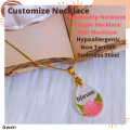 Gwen Stainless Steel  Necklace Raindrop Shape Pendant Non tarnish and Hypo Allergenic. 