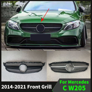 Middle Sport Front Inlet Grille Bumper Grill Hood Mesh For Mercedes W205 C205 S205 Benz C 2014-2022 C43 AMG Style Tuning Kit