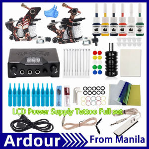 Ardour LED Tattoo Complete Set Beginner Tattoo Kit 2 Machine 6 Color Ink Power Supply Needle Grip Tips tatto Accessories