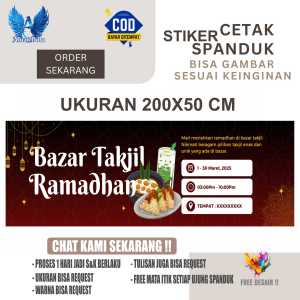 Cetak Spanduk Banner BAZAR TAKJlL Costom Desain