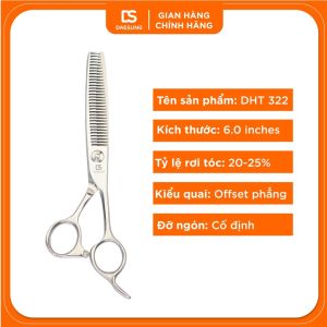 Kéo tỉa tóc Daesung DHT-322 lưỡi thẳng quai offset tỷ lệ rơi tóc 20%-25% thẳng size 6.0 inches