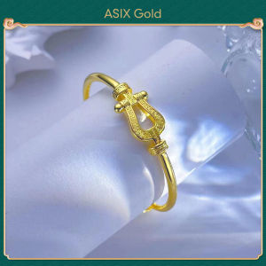 ASIX GOLD 916 gold horseshoe buckle sliding bracelet 18K gold fashion bracelet for women Showers are available Wont blacken Wont peel Engagement wedding holiday gifts