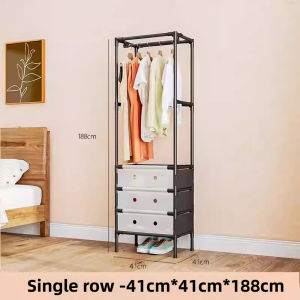Modern floor standing dust-proof clothes hanger movable clothes hanger household storage rack