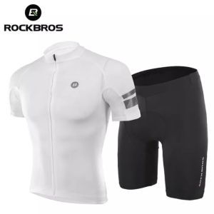 ROCKBROS Cycling Jersey Set Men Women T-shirt & Shorts MTB Road Bike Breathable Cycling Clothing Bicycle Equipment Black