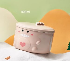 900/1200ml Cute Duck Ramen Bowl With Lid Stainless Steel Kawaii Double-layer Kitchen Noodle Salad Fruit Rice Soup Bowl Tableware2026