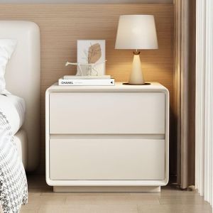 ~SG Stock~ Installation Free Full Wood Side Table Bedside Table with Drawers Bedside Drawer with Cut-Out Handle Bedside Cabinet Drawer Nightstand 2 Drawers Bedside Tables Nightstand Bedside Cabinet End Table Sofa Side Table Bedroom Side Cabinet