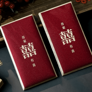 CUNXIN Bronzing Wedding Red Envelope New Year Blessing Words Pearlescent Paper New Year Money Bag Chinese Style S/M/L Size Mini Money Pocket Chinese Wedding