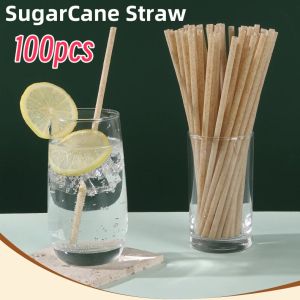 SugarCane Straw Wrap 6mm thin straw coffee straw biodegradable straw