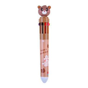 Retractable Ballpoint Pen Lovely Bear Ballpoint Pen 0.5mm 10 in 1 Multicoloured Pen Writing Pen Office School Supplies