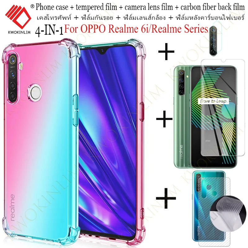 in 1)For Realme 6i 5i Phone case Full Cover Screen Tempered