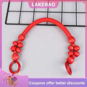 【LAKEBAO】 Phụ Nữ Thời Trang Bằng Gỗ Bead Dây Túi Dây Đeo Bằng Gỗ Xử Lý Dây Thừng Hạt Túi Xách Vai Vành Đai Tự Làm Thay Thế Túi Phụ Kiện