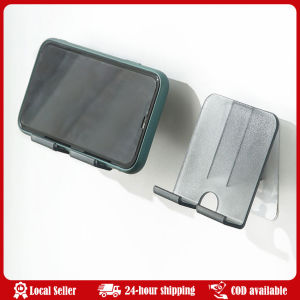 Plastic Wall-Mounted Mobile Phone Holder for Bathroom Sink and Kitchen Charging Support Bracket - Lazy Chasing Drama Phone Stand Multi functional wall mounted mobile phone holder without punching bedside mobile phone charging bracket storage rack