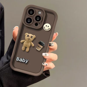 Phone Case Huawei Pura 80 Pro Pura80 Ultra Cute Smiling Bear Cartoon Casing Lens Protection Shockproof Silicone Soft Cover