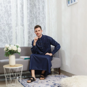 Jubah Pria Gamis Dewasa Terbaru Premium Mewah Bordir Jubah Putih Hitam Gamis Saudi Pria Muslim Turki