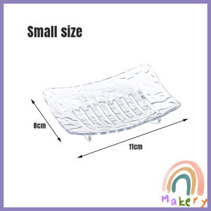 Makery Plastic Soap Dish Drain Hole Non‑Slip Base Soap Holder Tray For Bathroom Home Gym Travel