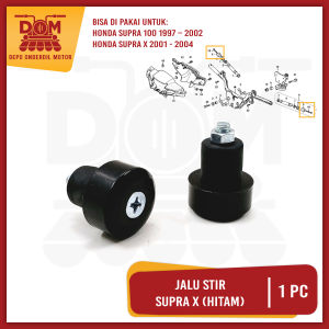 Jalu Setir Supra X Warna Hitam (PSP) Bandul Konde Tutup Stabilizer Setang Stir Honda 1 Set + Baut