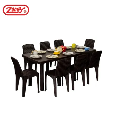 Zooey Palmera Table Dining Set 8 seaters Rattan Style