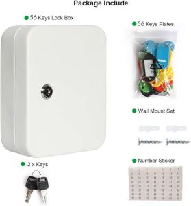 56Key Slots Metal Cabinet Key Holder Box Metal Key Box Wall Home Storage Box Kotak Kunci