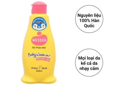 Tắm gội toàn thân cho bé Wesser White Musk 200ml với nhiều hương thơm dễ chịu thơm mát cho làn da bé