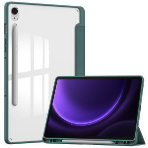 FLIP COVER SOFT ACRILIK SAMSUNG TAB S9 FE 10.9 / S9 11 inch / S10 FE SMART CASE AUTO WAKE ADA TEMPAT PEN MAGNETIC DIY CASING