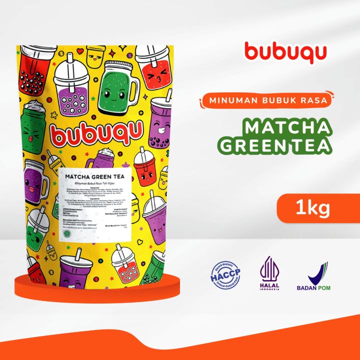 Matcha Green Tea Latte Powder Drink Bubuqu 1 Kg - Bubuk Minuman Teh ...