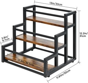 [In Stock&COD] 3-Tier Wine Rack Countertop Storage Rack Coffee Syrup Rack Organizer 12-Bottle Pump Bottle Rack Condiment Luxury Display Rack Organizer  Spice Racks Coffee Bar Station for Office Kitchen Space Saver