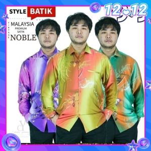 CY CY1006 KEMEJA BATIK LELAKI MALAYSIA VINTAGE SATIN / BATIK SHIRT / FORMAL WEAR / WRINKLE FREE / LONG SLEEVE / LENGAN PANJANG